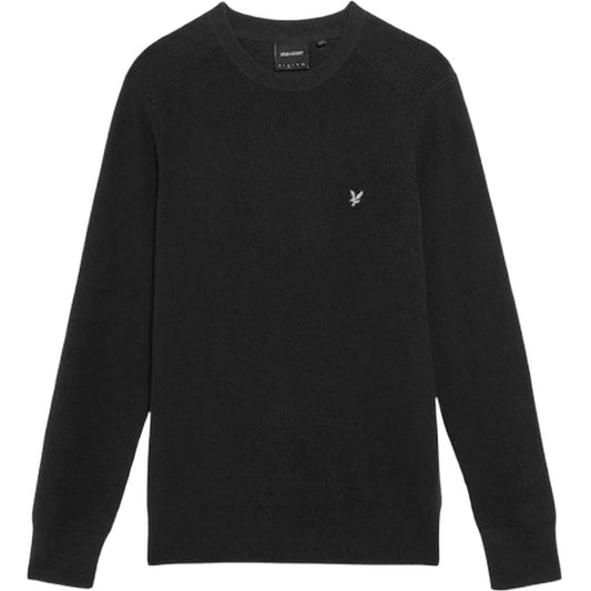 Maglie a manica lunga Uomo Lyle & Scott - Engineered Rib Crew Neck - Nero