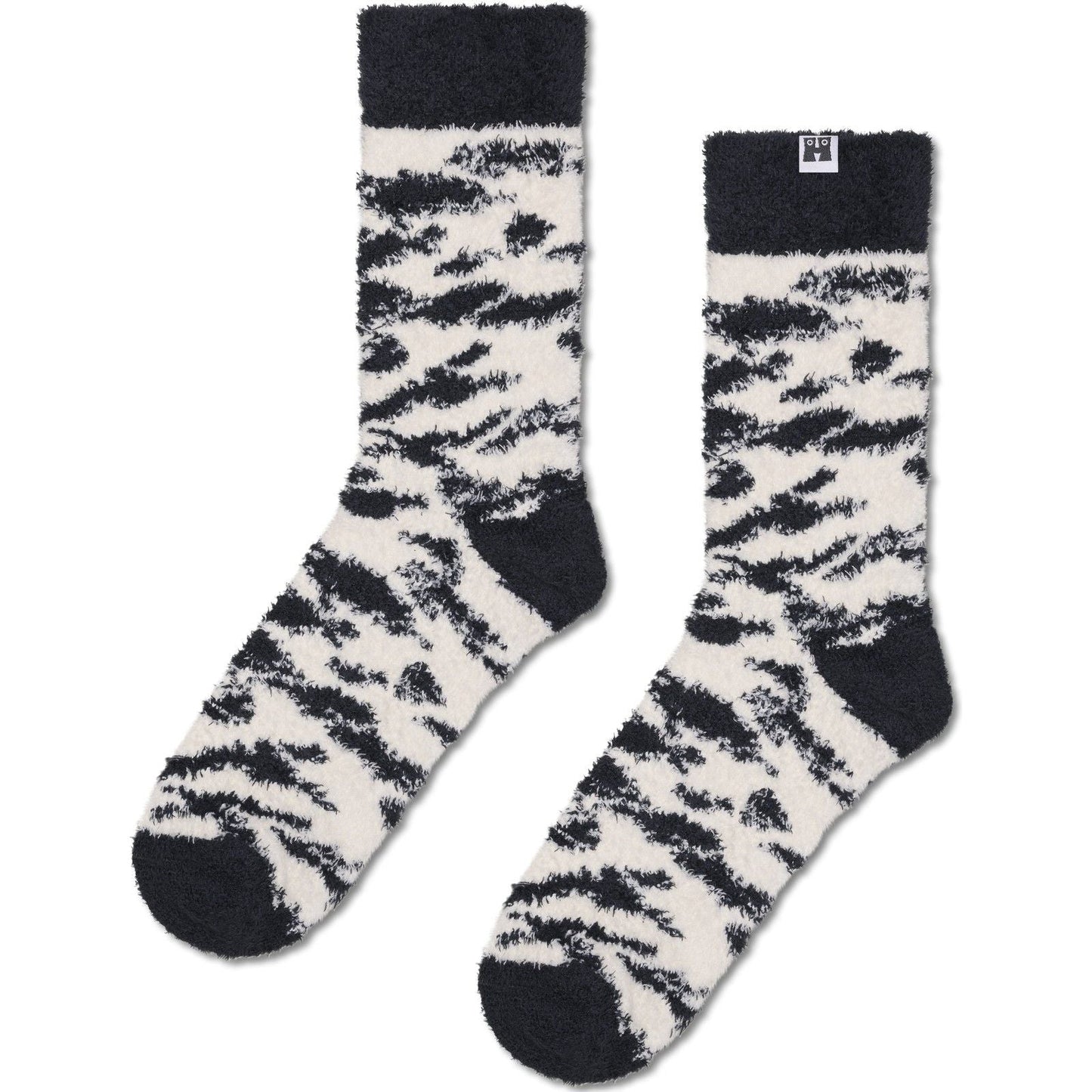 Calze Unisex Happy Socks - Fluffy Zebra Sock - Bianco