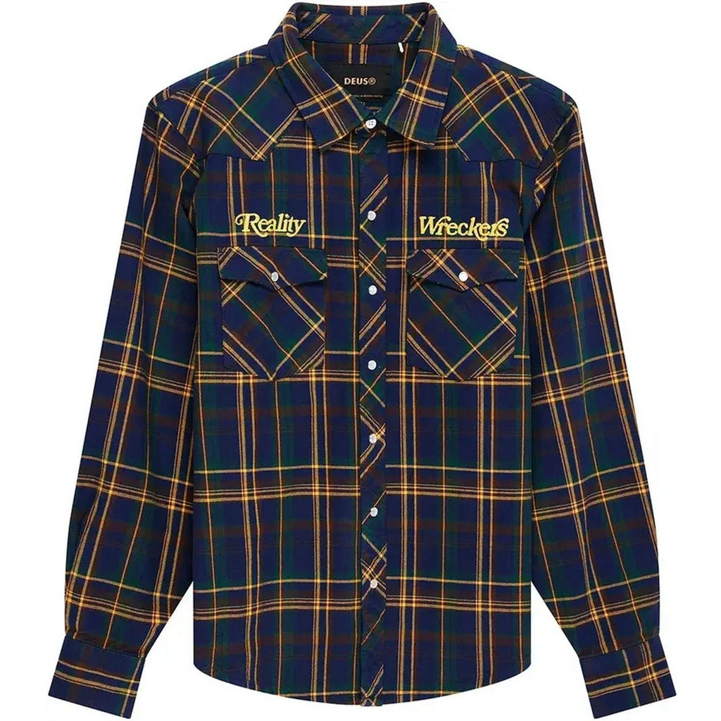 Camicie casual Uomo Deus Ex Machina - Reality Wreckers Check Shirt - Blu