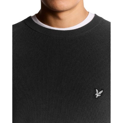 Maglie a manica lunga Uomo Lyle & Scott - Engineered Rib Crew Neck - Nero