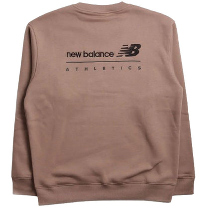 Felpe senza cappuccio Uomo New Balance - Linear Graphic Fleece Crew - Marrone