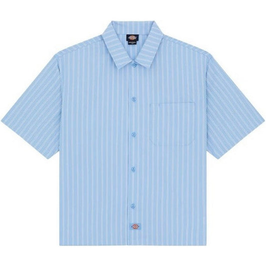 Camicie casual Uomo Dickies - Venedocia Stripe Shirt Ss - Celeste