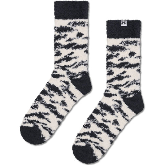 Calze Unisex Happy Socks - Fluffy Zebra Sock - Bianco