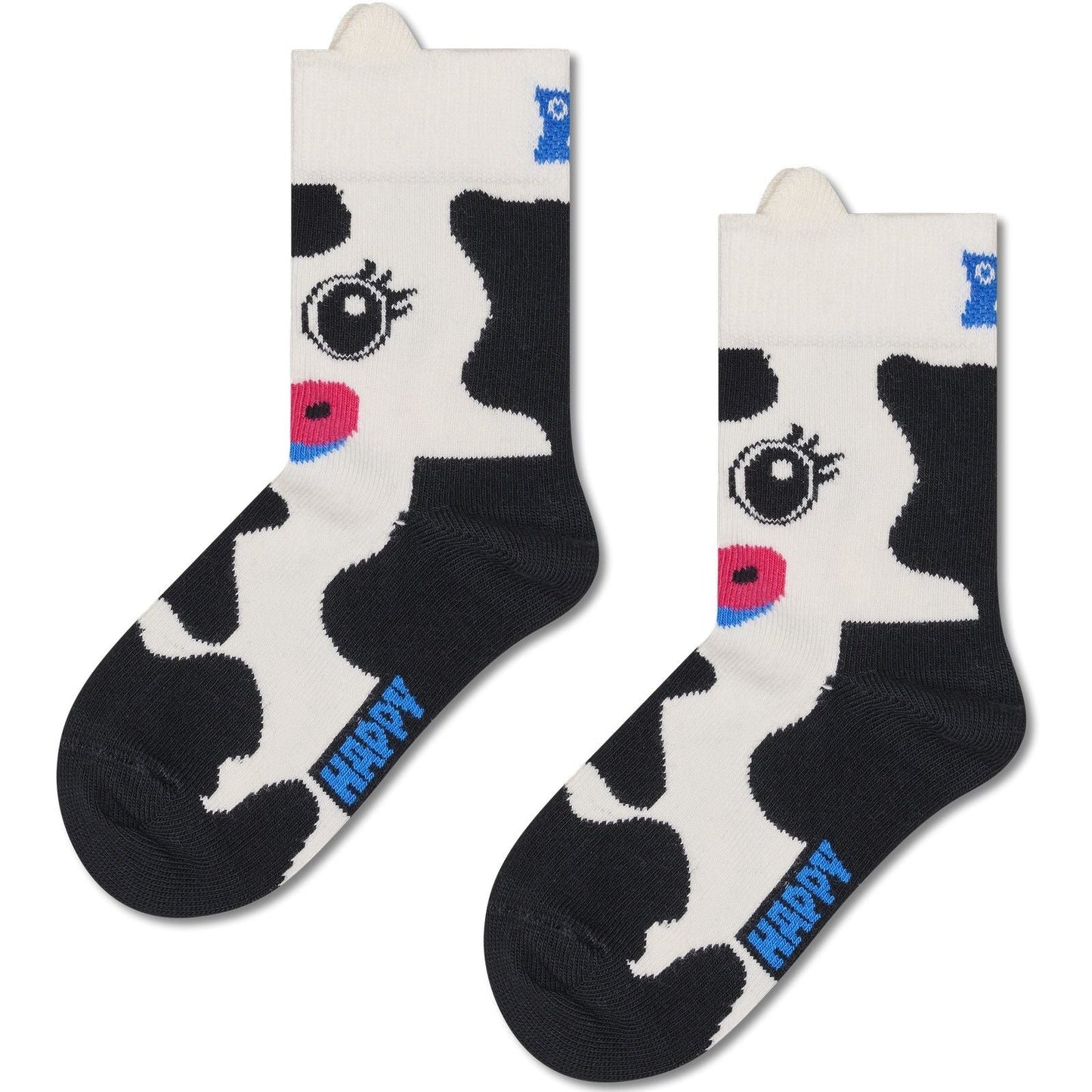 Calze Bambini Unisex Happy Socks - Kids Cow Sock - Nero