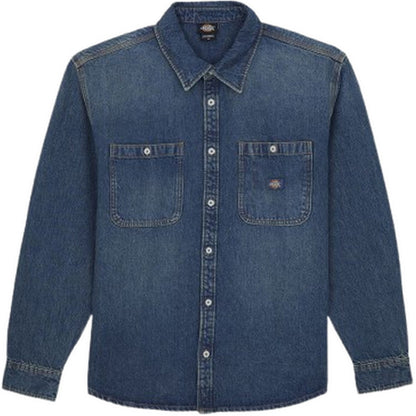 Camicie casual Uomo Dickies - Mechanic Denim Shirt Ls - Blu