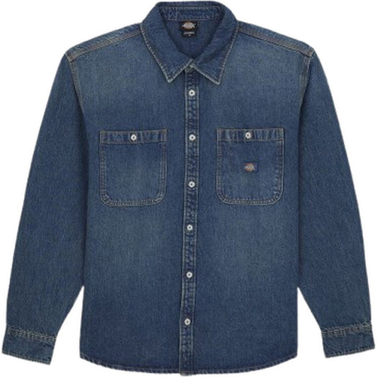 Camicie casual Uomo Dickies - Mechanic Denim Shirt Ls - Blu